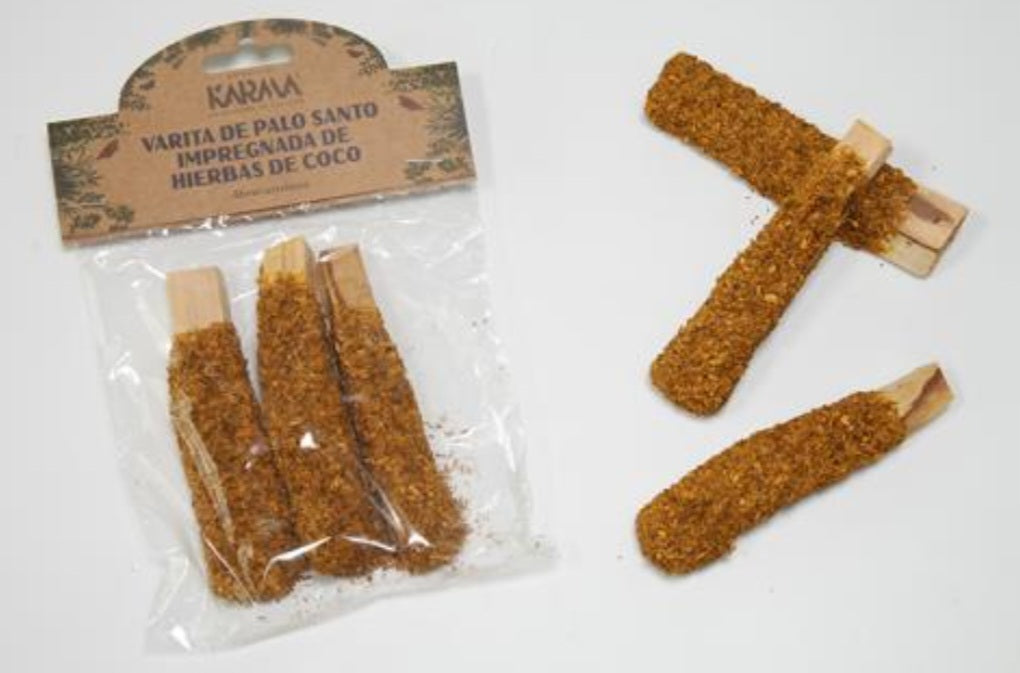 Palo Santo impregnado en pulpa de coco