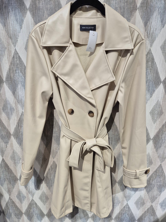 Gabardina efecto piel