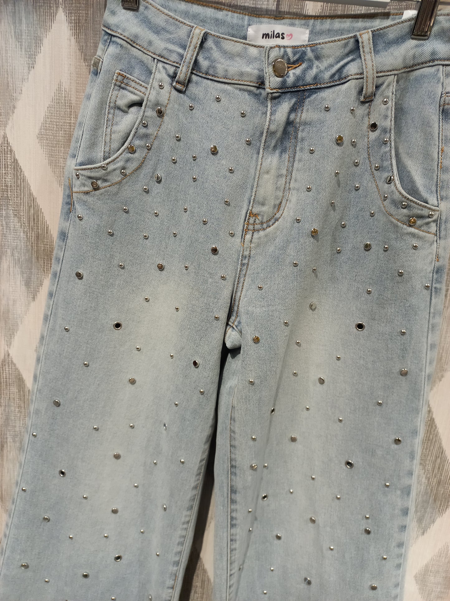 Jeans Wide leg Tachas